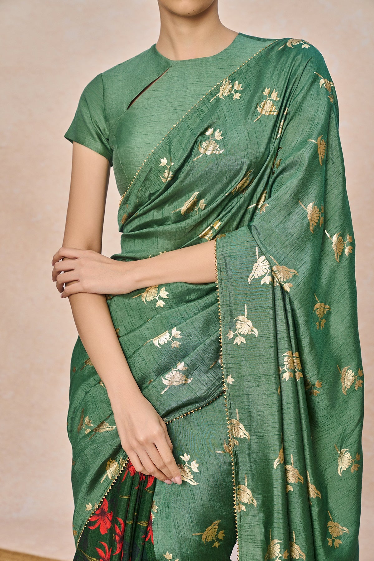Sage Green Irisbud Saree