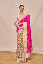 Pink Nandi Saree