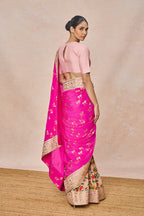Pink Nandi Saree