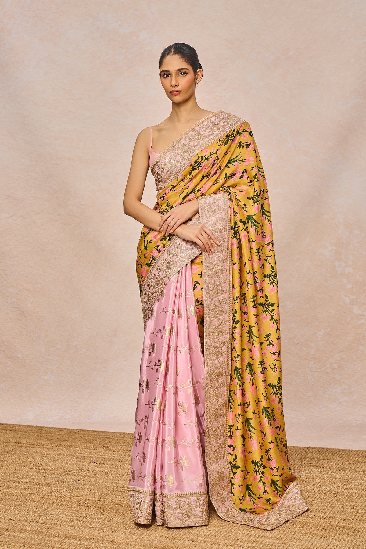 Mustard Floral Bloom Saree