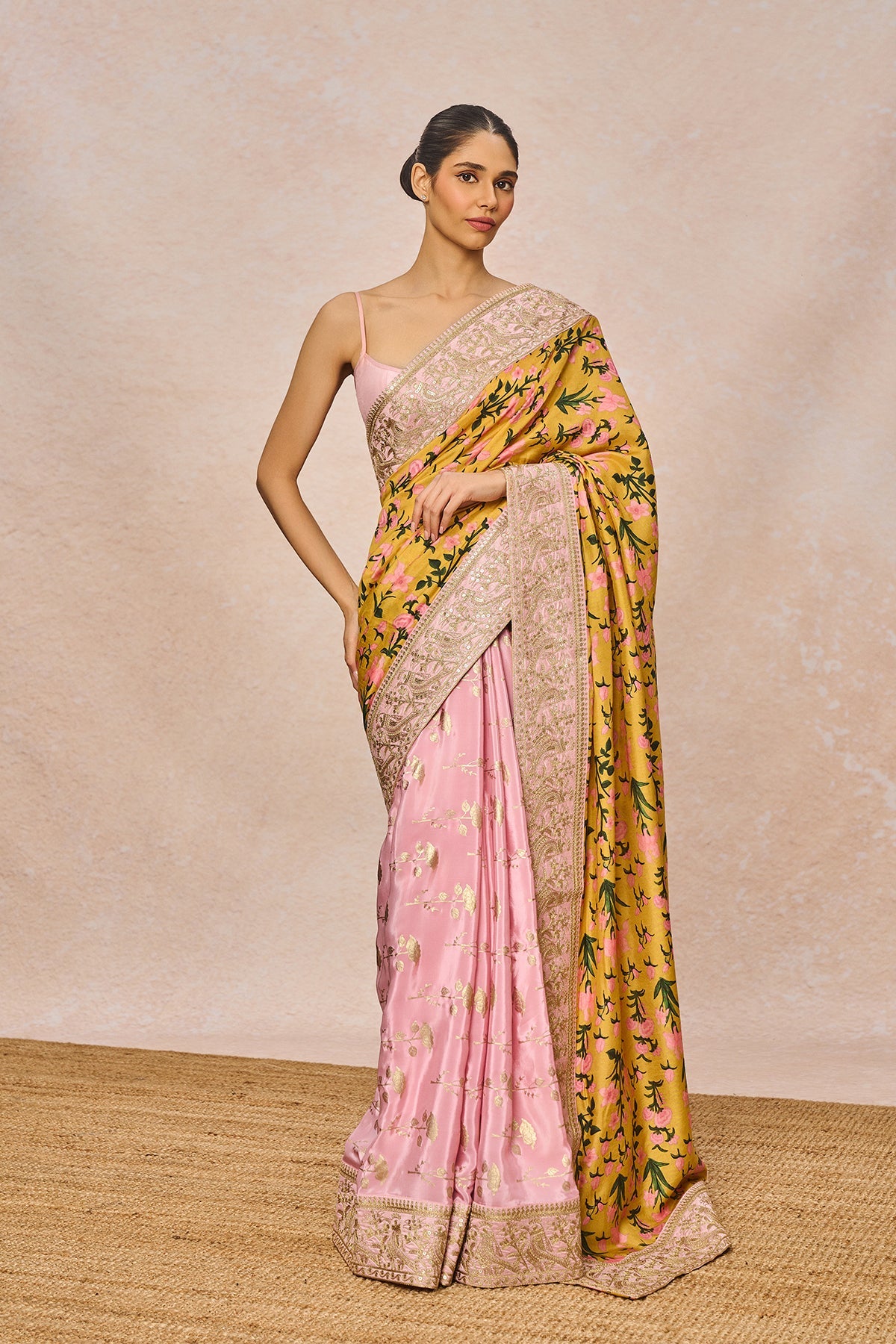 Mustard Floral Bloom Saree