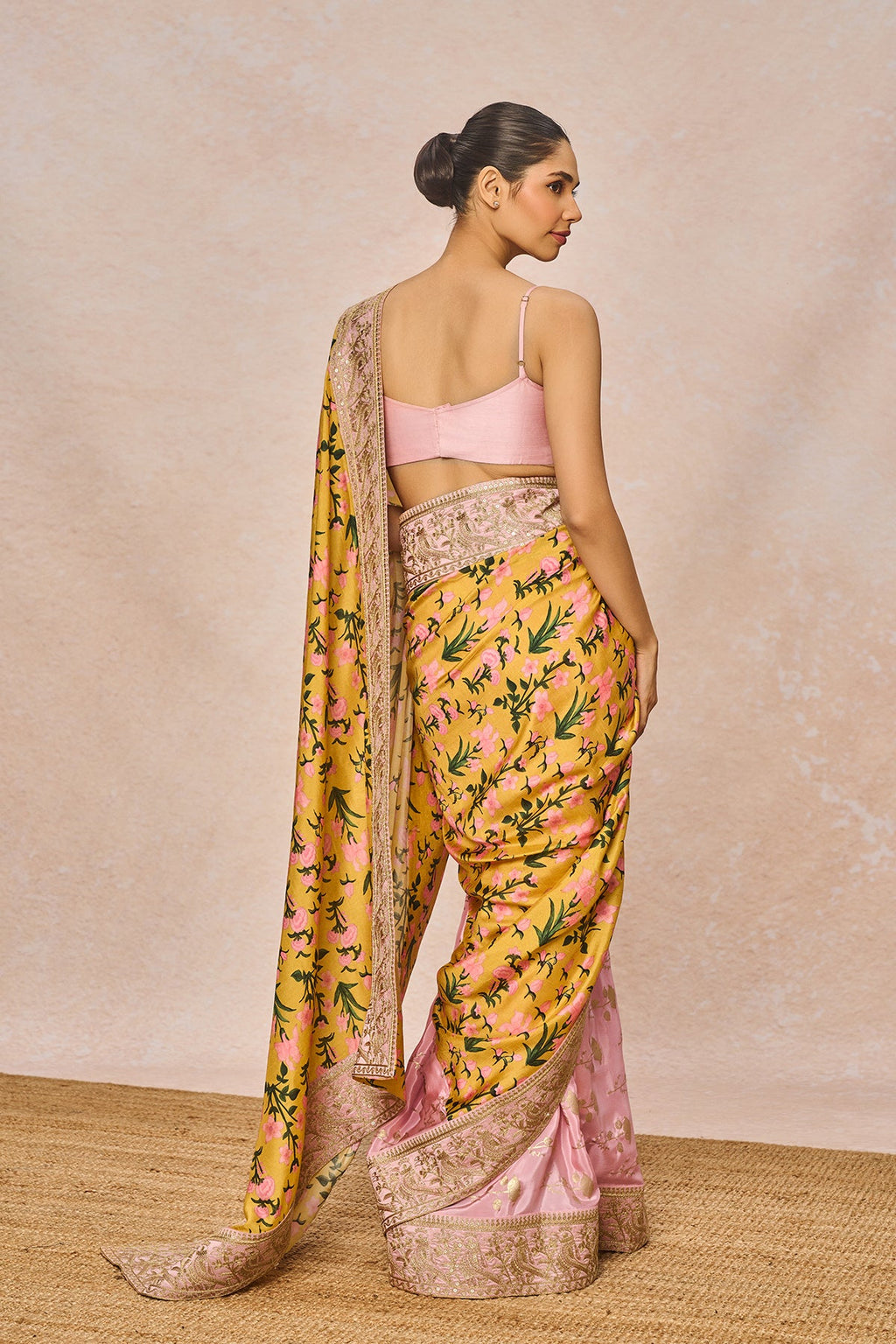 Mustard Floral Bloom Saree