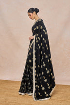 Black Traveller's Palm Saree
