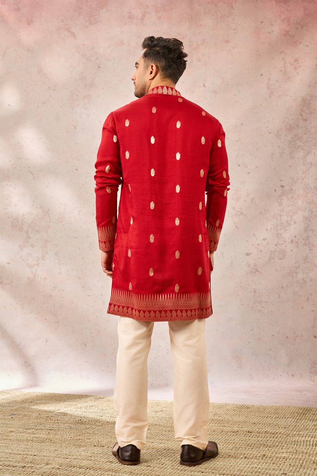 Red Haath Phool Kurta Set
