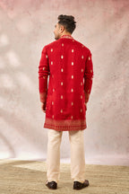 Red Haath Phool Kurta Set