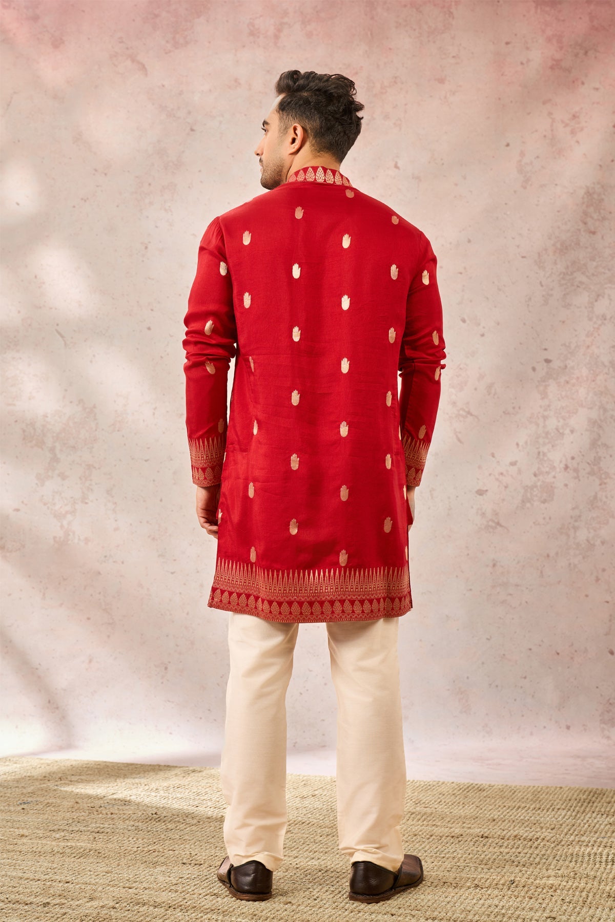 Red Haath Phool Kurta Set