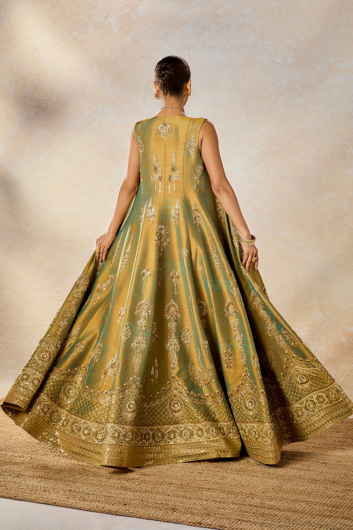 The Kesar Varak Long Jacket Lehenga Set