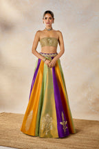 The Kesar Varak Long Jacket Lehenga Set