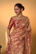 Red Polka Tissue Saree