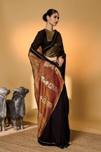 Midnight Amber Saree