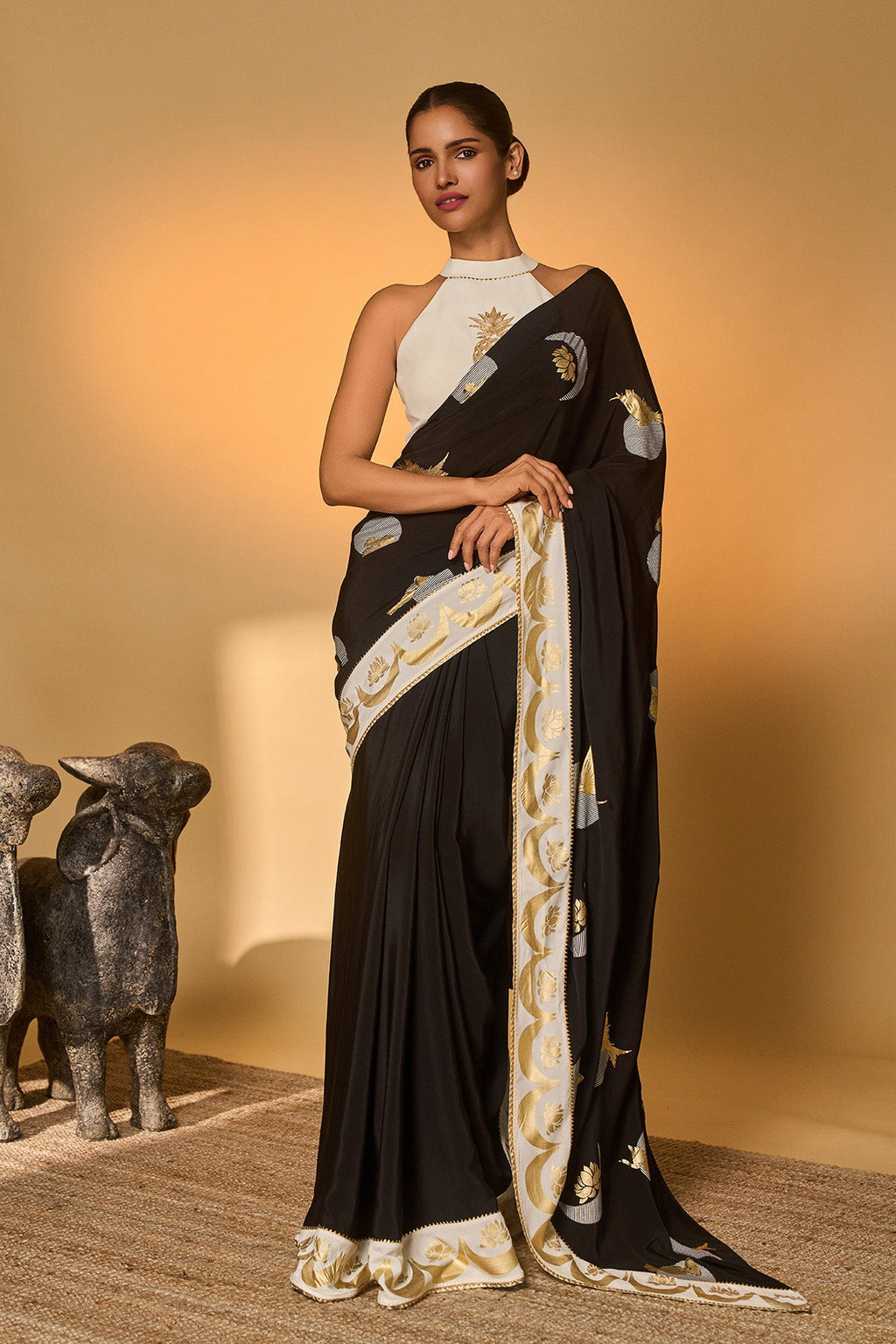 Black & White Polka All Charms Saree
