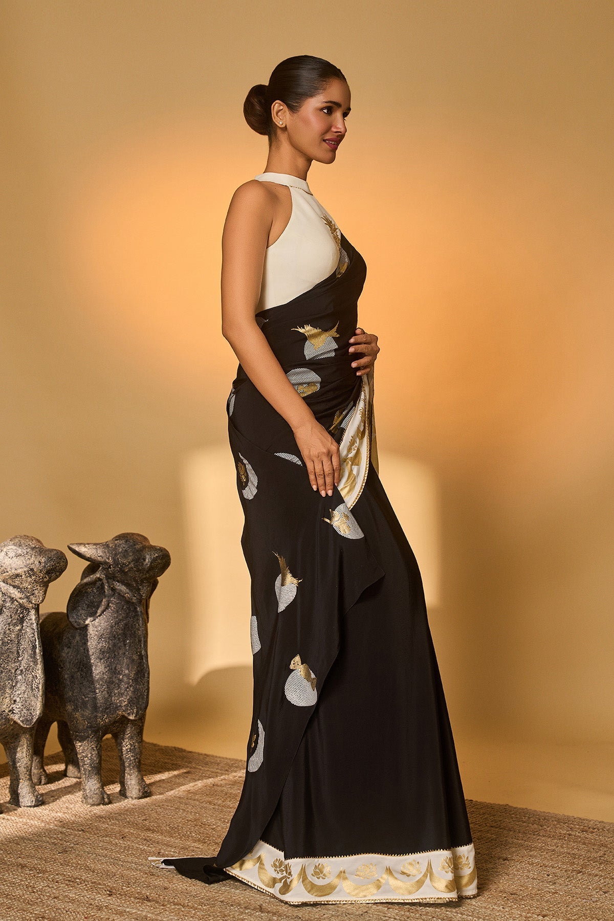 Black & White Polka All Charms Saree