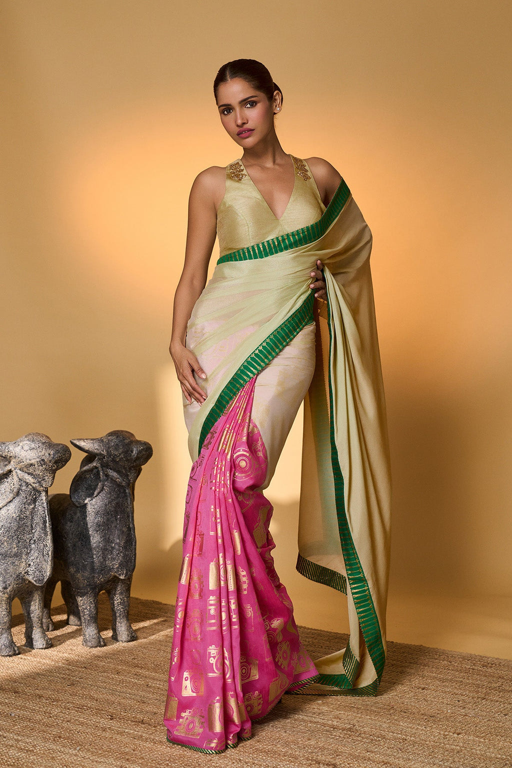 Mint Turtle Tale Saree