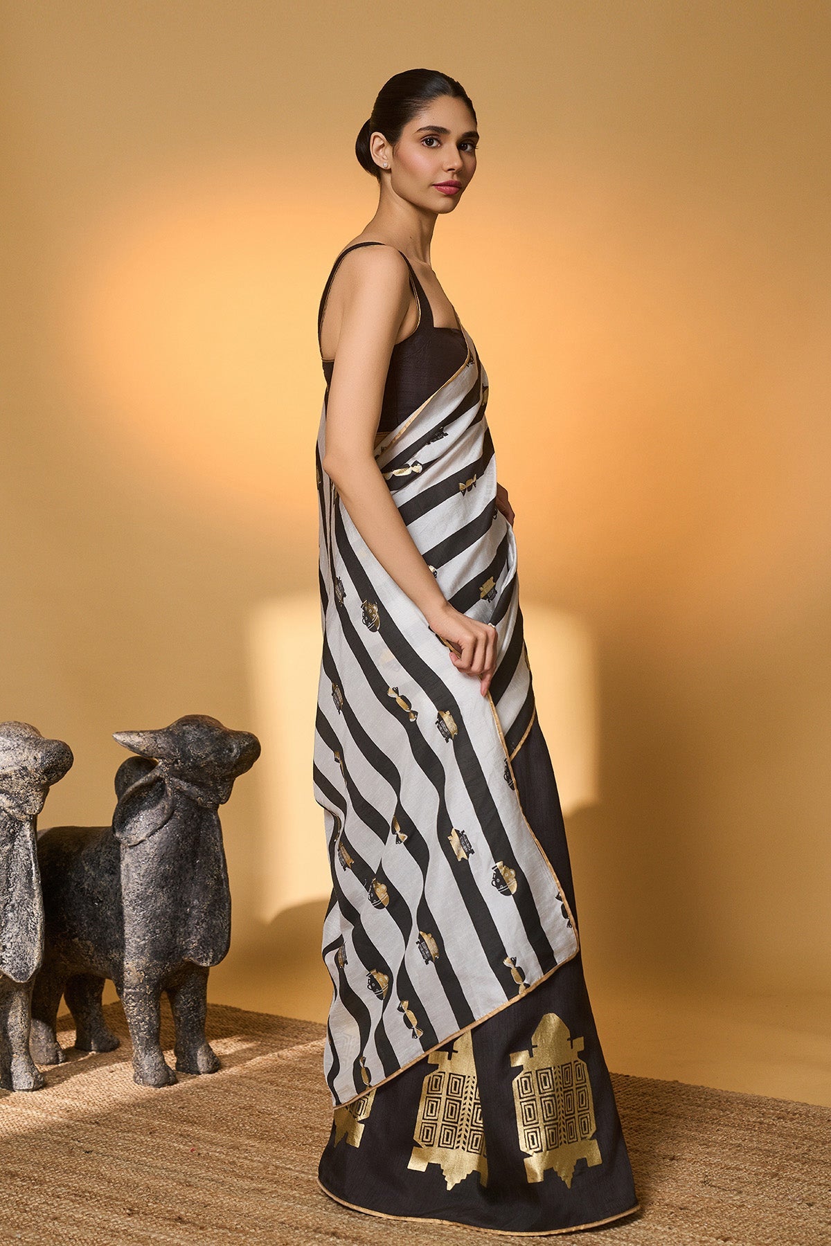 Black Stripes All Charms Saree