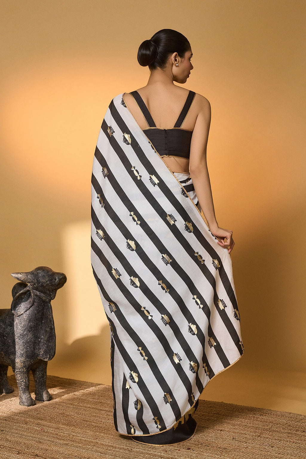 Black Stripes All Charms Saree