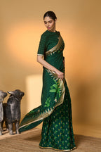 Green Tropical Amber Arches Saree