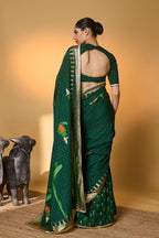 Green Tropical Amber Arches Saree