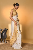 Ivory Ganesh Saree