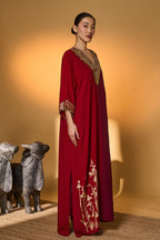 Red & Plum Moonlight Melody Kaftan