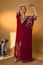 Red & Plum Moonlight Melody Kaftan