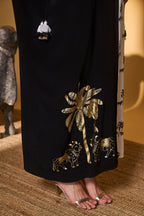 Black & White Tropical Nandi Kaftan