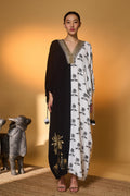 Black & White Tropical Nandi Kaftan