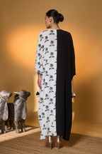 Black & White Tropical Nandi Kaftan