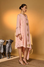 Baby Pink Tango Bloom High Low Kaftan