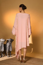 Baby Pink Tango Bloom High Low Kaftan