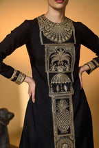 Black Khidki Kurta Set
