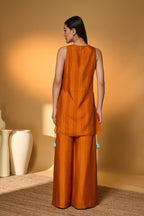Saffron Sky Striped Kurta Set