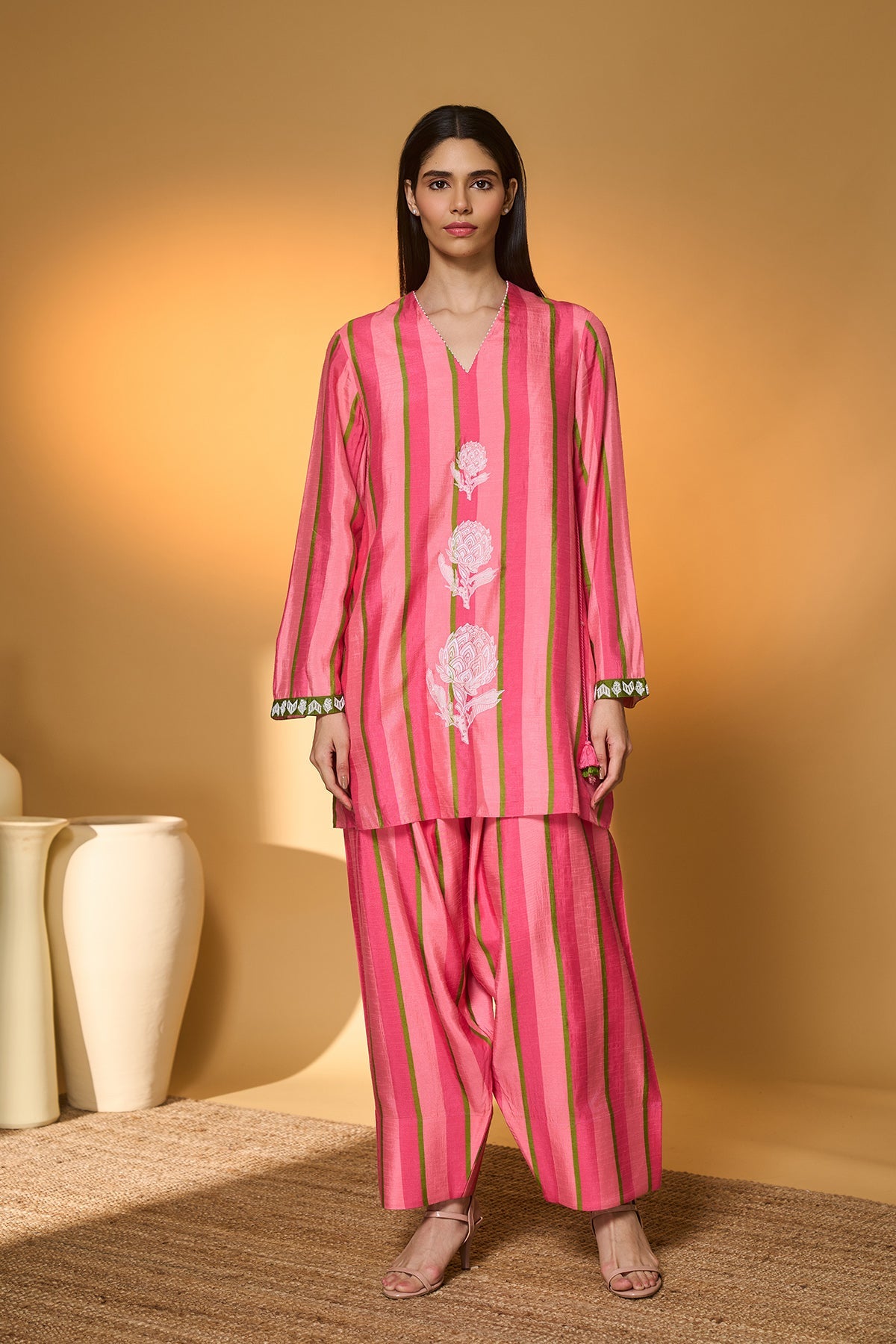 Sunset Sorbet Striped Kurta Set