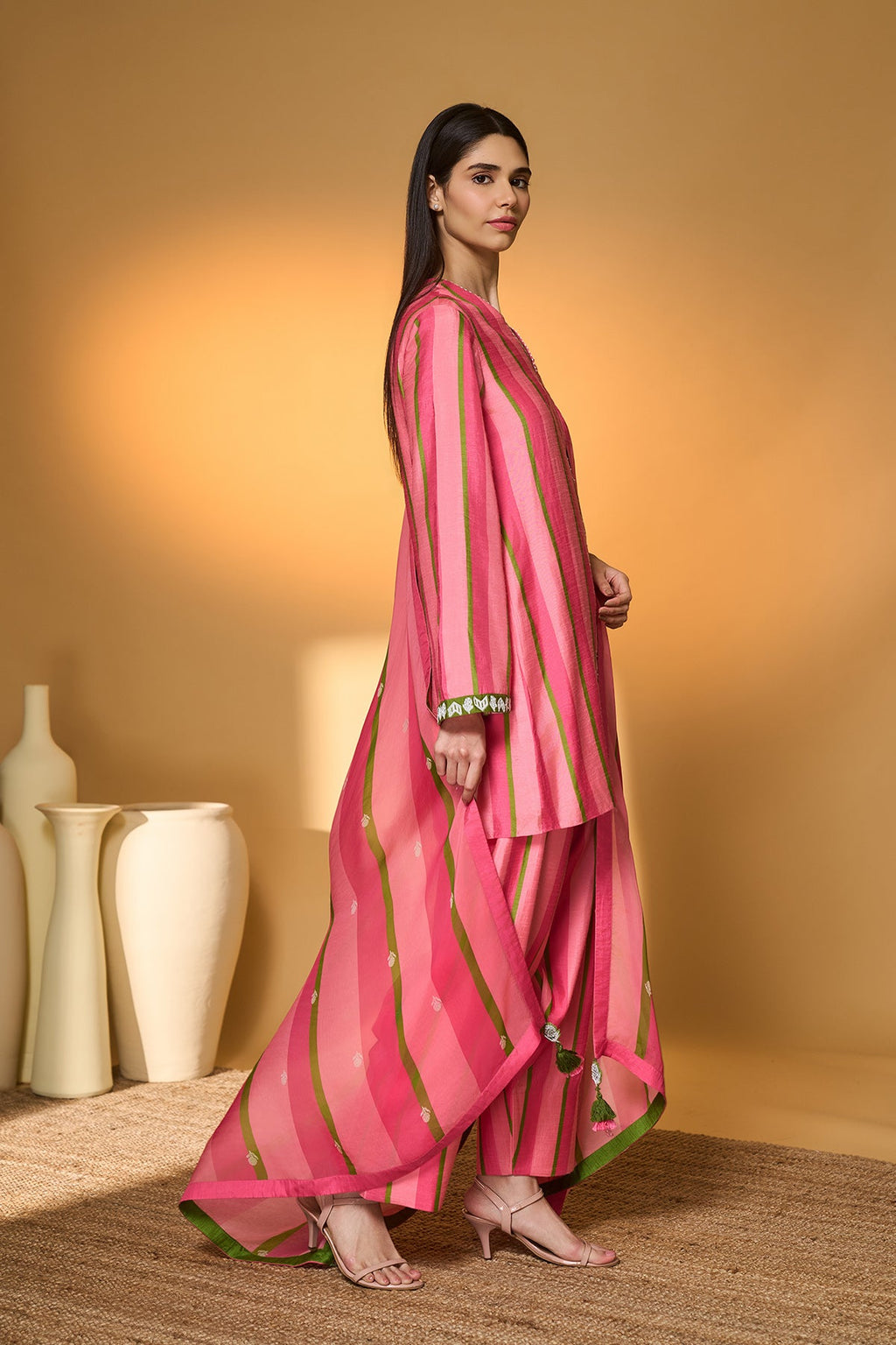 Sunset Sorbet Striped Kurta Set