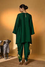 Bottle Green Rose Blush Kurta Set