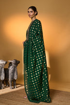Bottle Green Rose Blush Kurta Set