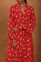 Maroon Mr Beaks Wrap Dress