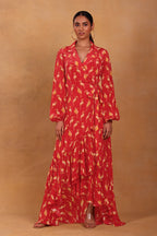 Maroon Mr Beaks Wrap Dress