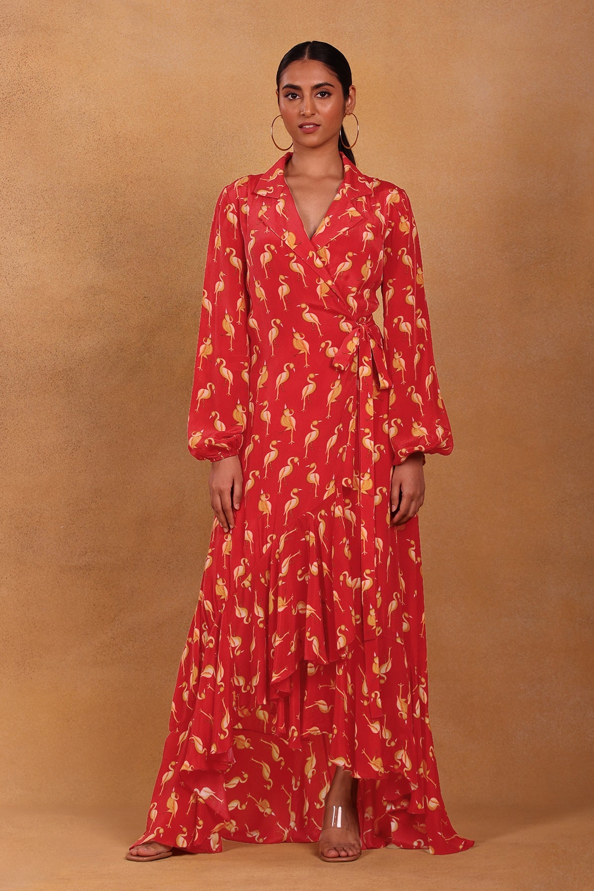 Maroon Mr Beaks Wrap Dress