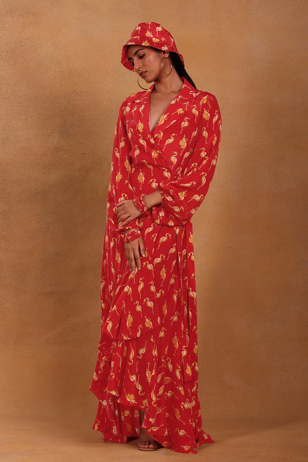 Maroon Mr Beaks Wrap Dress