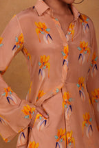 Oatmeal Florist Shirt with Shorts