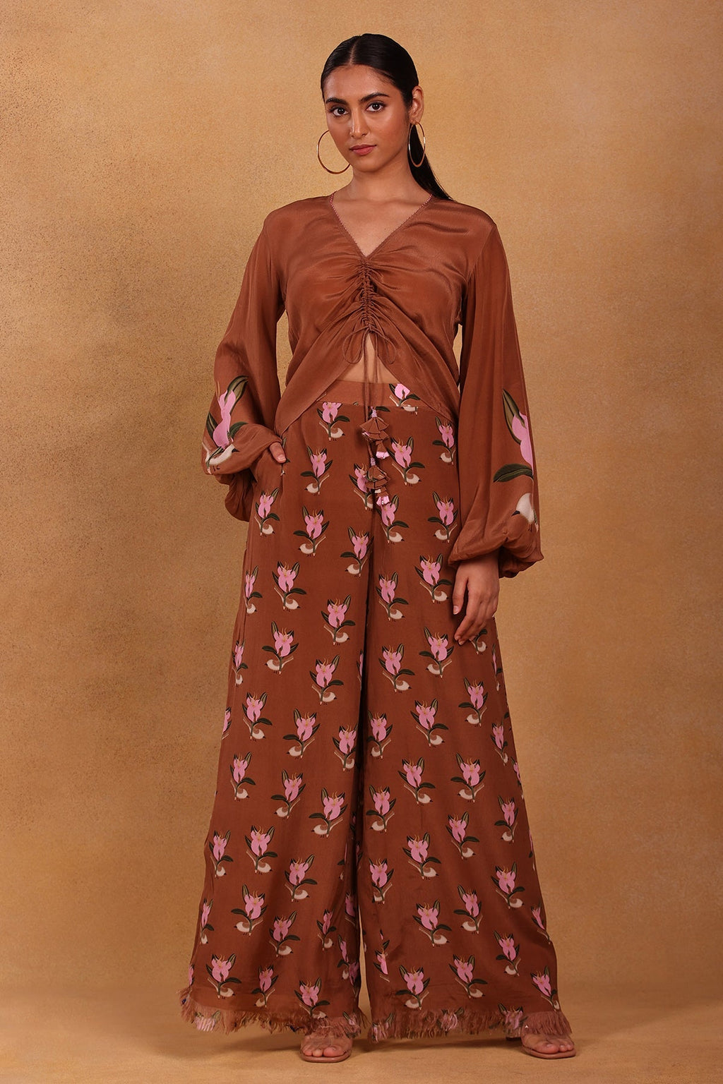 Brown Canary Blossom Pants