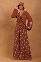 Brown Canary Blossom Pants