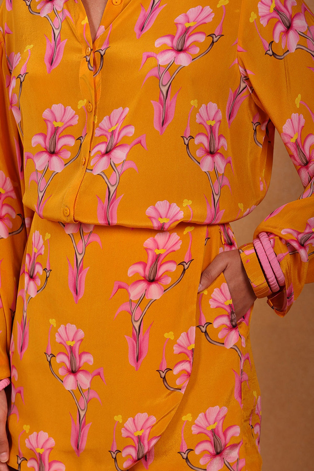 Yellow Cherry Blossom Skort Set