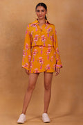 Yellow Cherry Blossom Skort Set