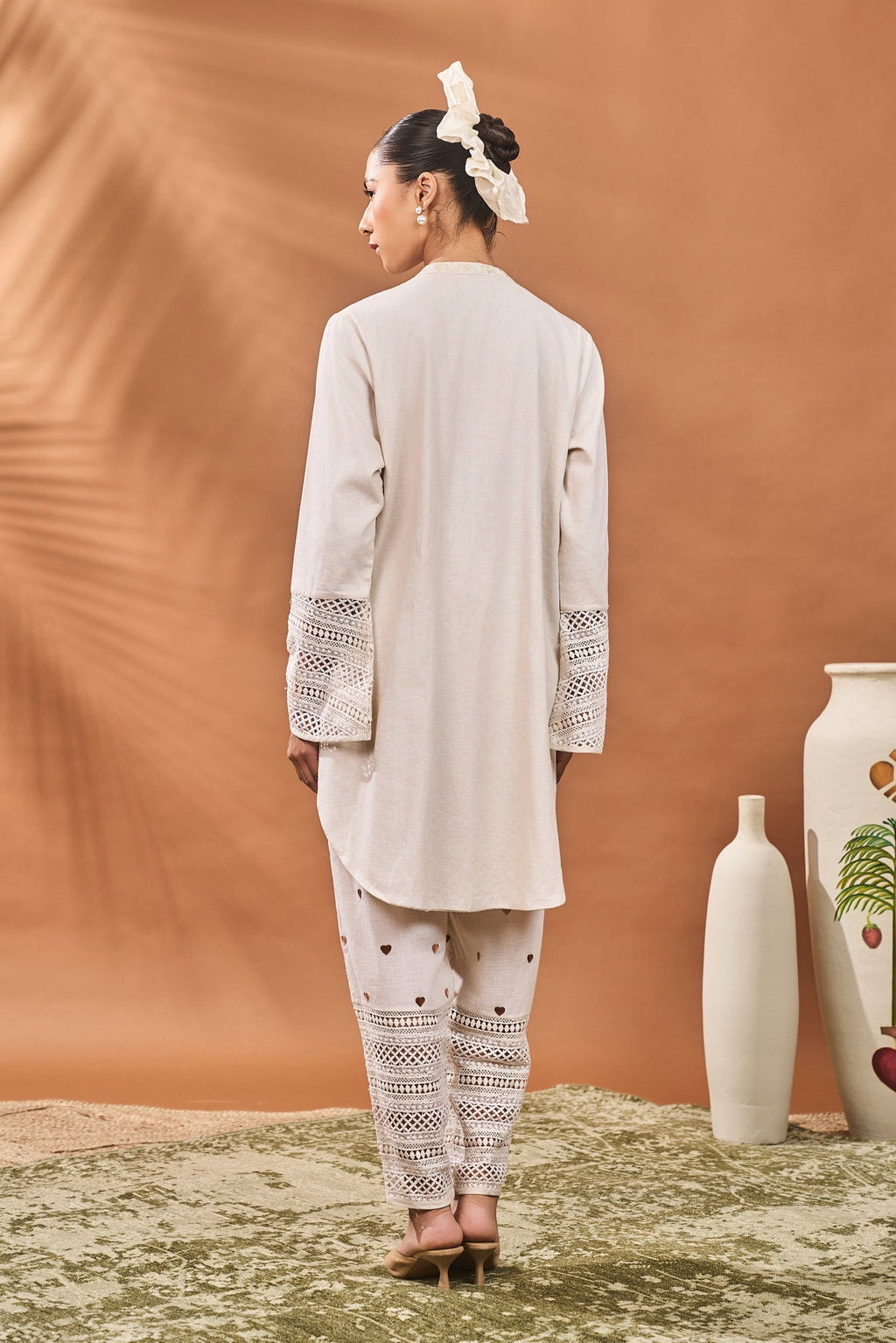 Ivory Blooming Board Tunic Set