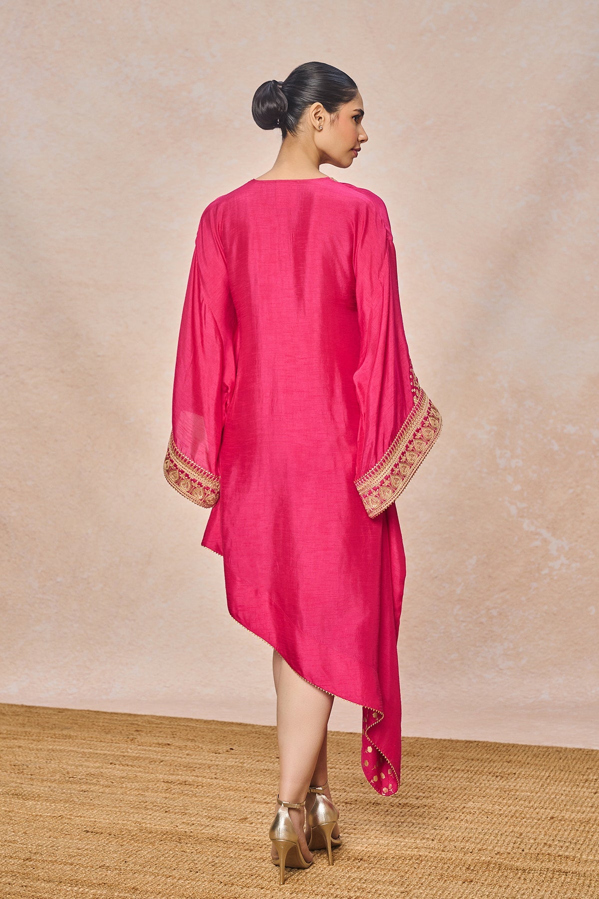 Pink Embroidered Kaftan