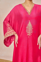 Pink Embroidered Kaftan