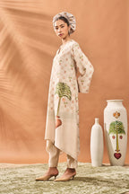 Ivory Checkers Bloom Kurta Set