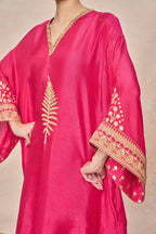Pink Embroidered Kaftan
