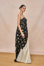 Black And White Fin Lake Saree